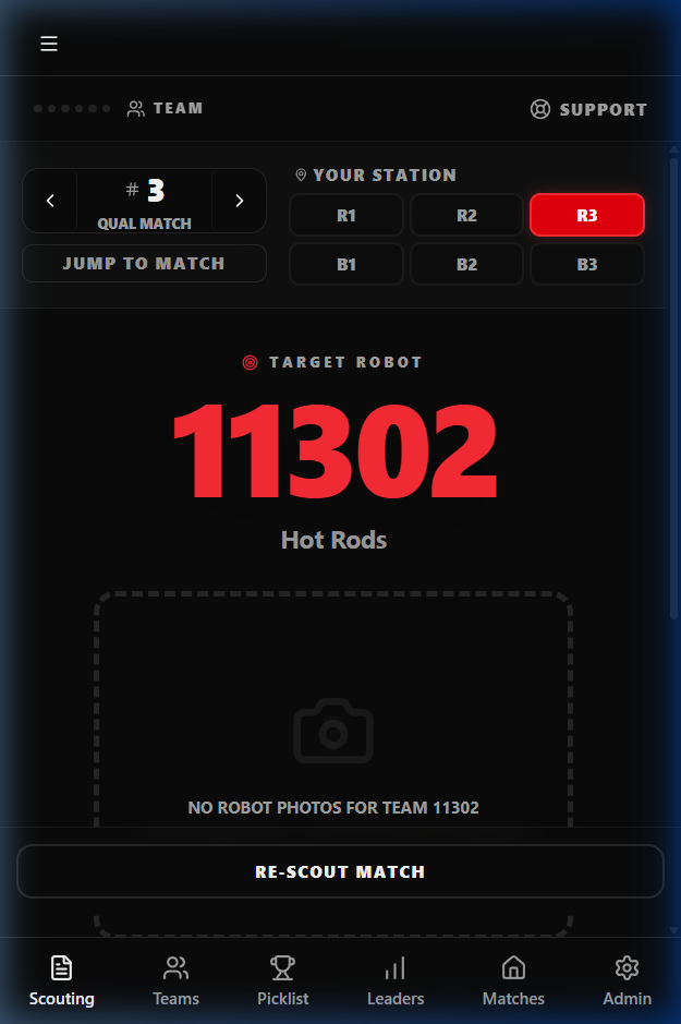 Match List Selection